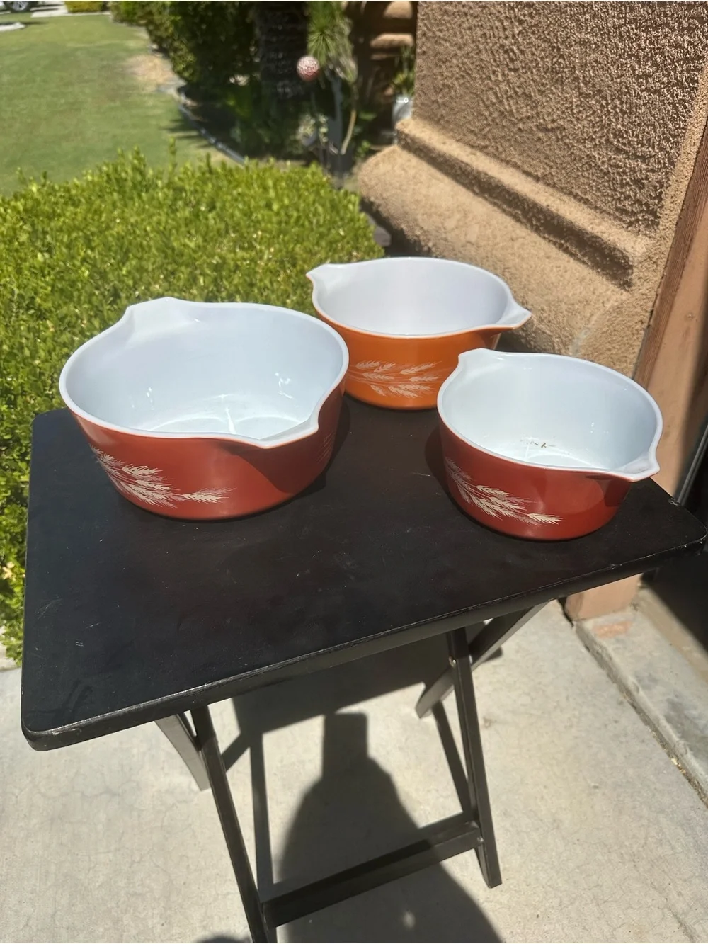 Vintage Style Orange Mixing Bowl Set - 3 Piece